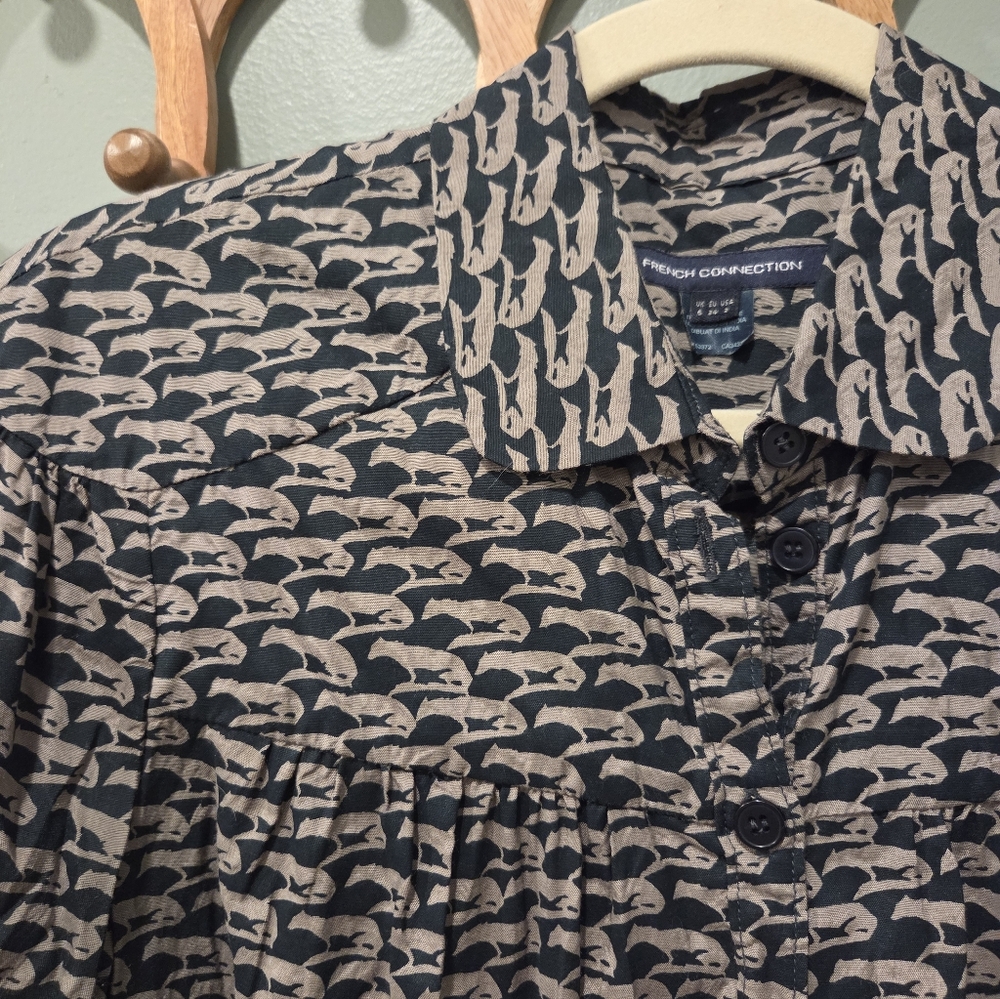French Connection Fox Pattern Blouse